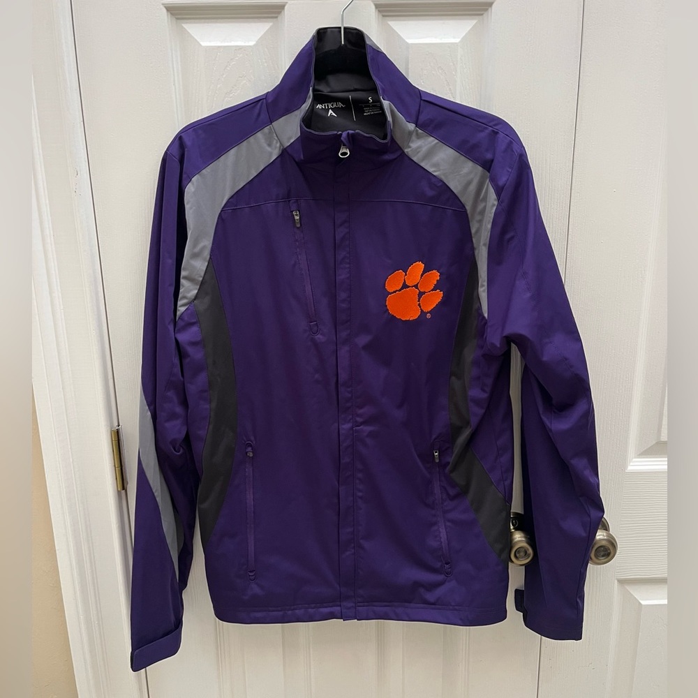 Clemson Tigers men’s size small lightweight jacket in purple and orange
